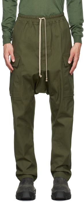 Rick Owens Green Long Cargo Pants