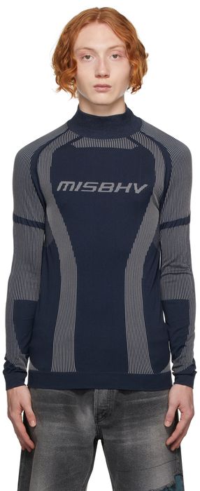 MISBHV Navy & White Active Classic Long Sleeve Top
