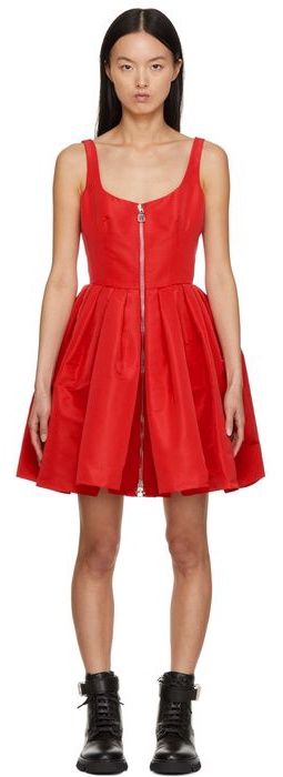 Alexander McQueen Red Zip Detail Dress