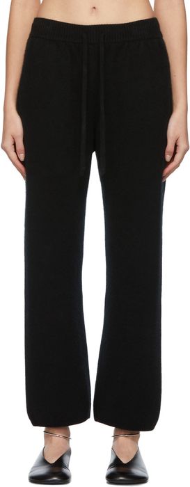 AURALEE Black Knit Cashmere Lounge Pants