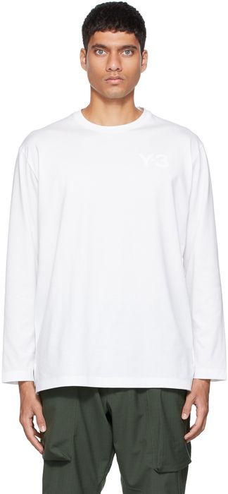 Y-3 White Classic Logo Long Sleeve T-Shirt