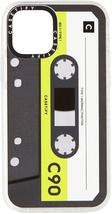 CASETiFY Black & Green Cassette Impact iPhone 12 Pro Case