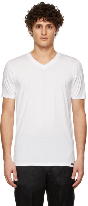 TOM FORD White V-Neck T-Shirt