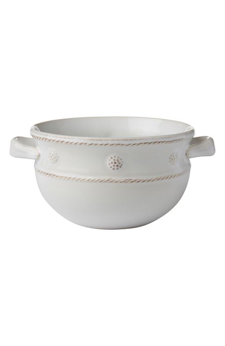 Juliska Berry & Thread Two-Handle Ceramic Bowl in Whitewash