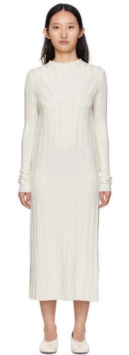 Loulou Studio Off-White Linen & Silk Gaya Dress