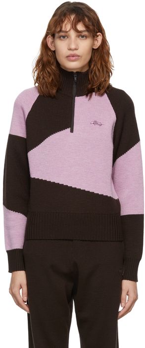 Woolrich Pink & Brown Daniëlle Cathari Edition Merino Zip-Up Sweater
