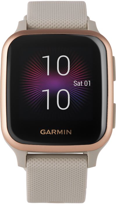 Garmin Rose Gold & Off-White Venu Sq Music Edition Smartwatch