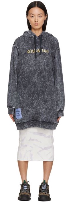 MCQ Black & Grey Tie-Dye Forest Party Hoodie