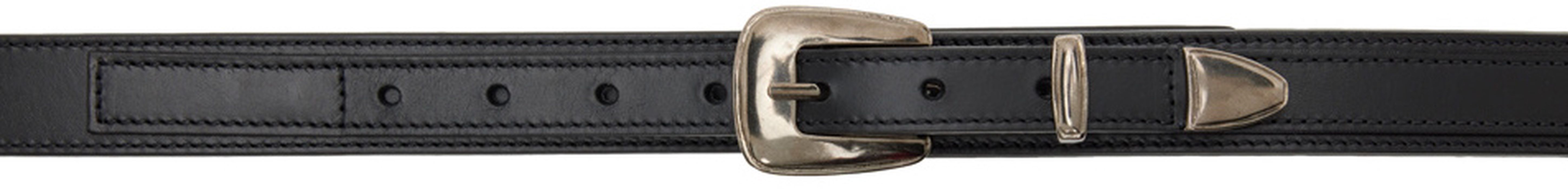 Lemaire Black Leather Minimal Western Belt