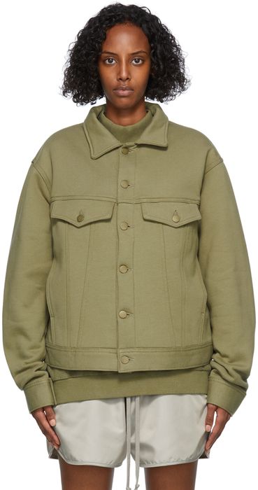 Fear of God Green French Terry Trucker Jacket
