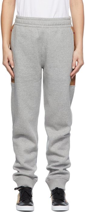 Burberry Grey Check Panel Lounge Pants