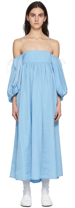 Cecilie Bahnsen Blue Holly Mid-Length Dress