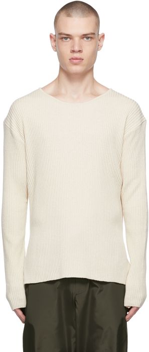 AMOMENTO Off-White Rib Knit Sweater