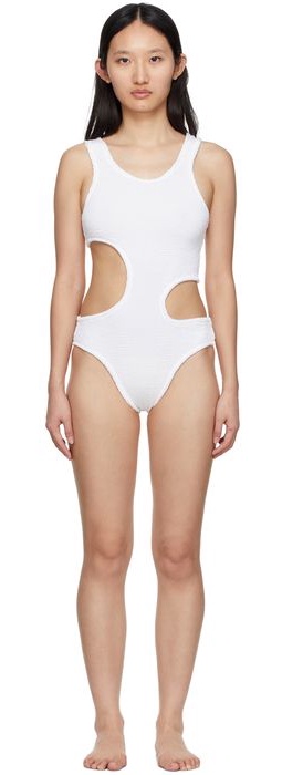 RIELLI SSENSE Exclusive White Mojave One-Piece Swimsuit