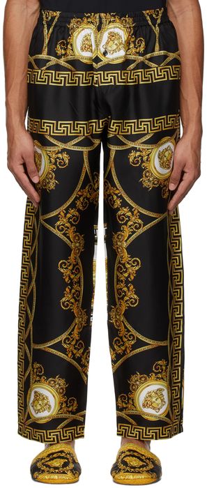 Versace Underwear Black Barocco Print Pyjama Pants