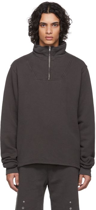 Les Tien Black Faded Half-Zip Yacht Sweatshirt