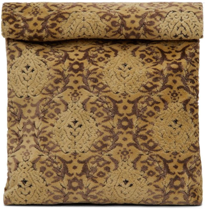 Undercover Yellow & Brown Brocade Pouch