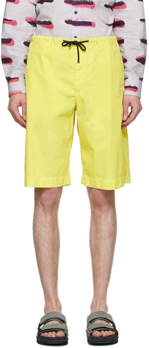 Dries Van Noten Yellow Poplin Shorts