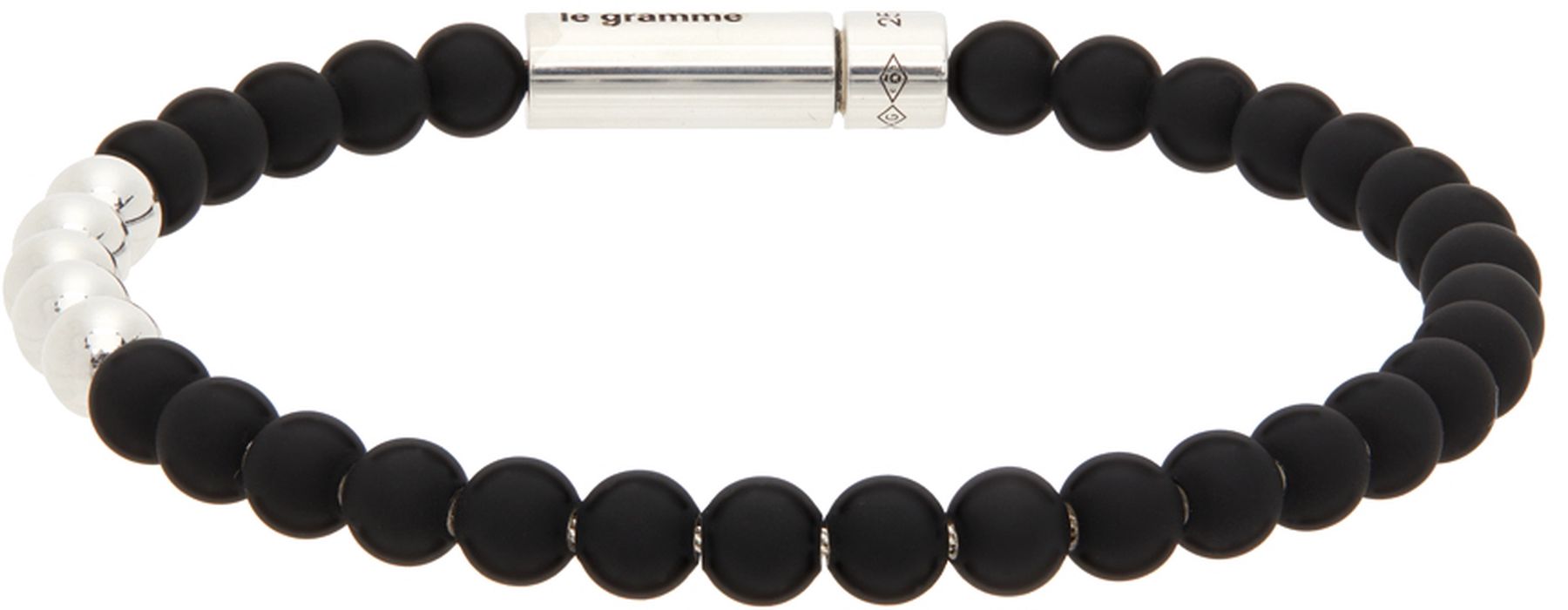 Le Gramme Black & Silver 'Le 25 Grammes' Beads Bracelet