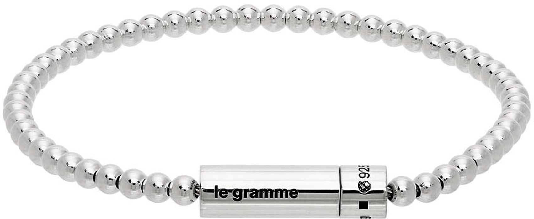 Le Gramme Silver Polished 'Le 11 Grammes' Beads Bracelet