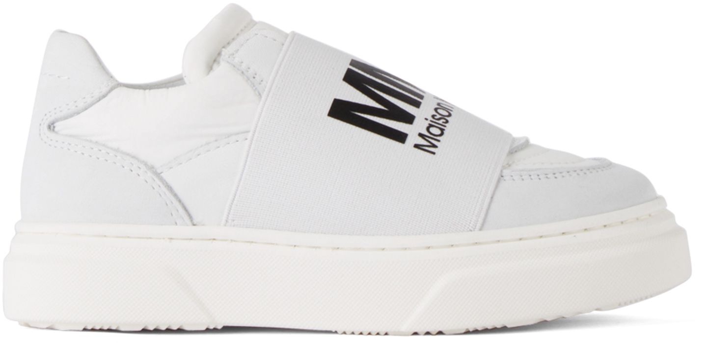 MM6 Maison Margiela Kids White Logo Slip-On Sneakers