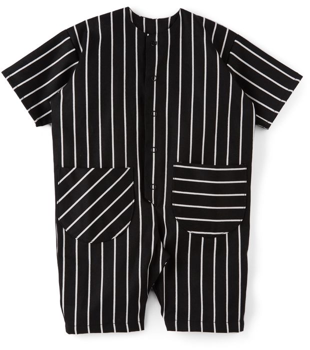 même. Baby Black & White Stripes Juju Jumpsuit