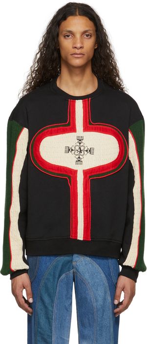 Ahluwalia Black & Multicolor Paneled Sweater