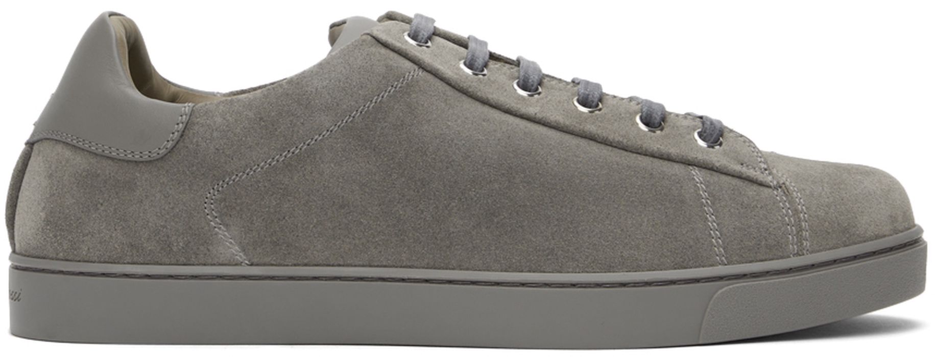 Gianvito Rossi Grey Suede Low-Top Sneakers