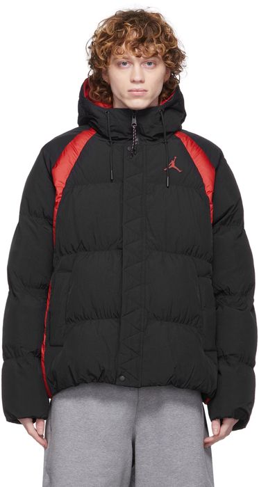 Nike Jordan Black & Red Puffer Jacket
