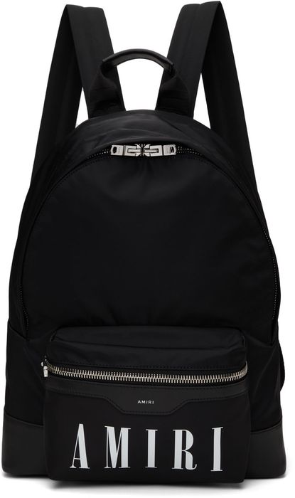 AMIRI Black Nylon Classic Logo Backpack
