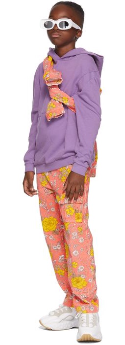 ERL Kids Pink Corduroy Floral Trousers