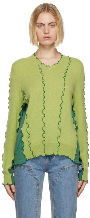 Sherris Green Wool & Cashmere Ruffle Sade Sweater