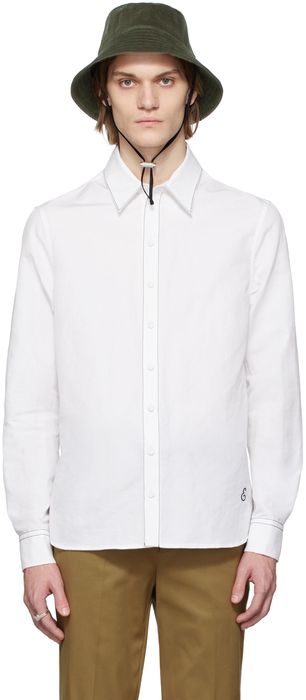 Erdem White & Black Linen Serge Shirt