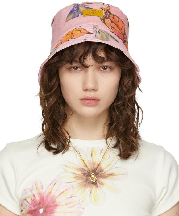 Juliet Johnstone SSENSE Exclusive Pink Butterfly Bucket Hat