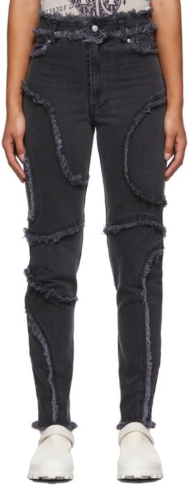 Eckhaus Latta Black Shredded El Jeans