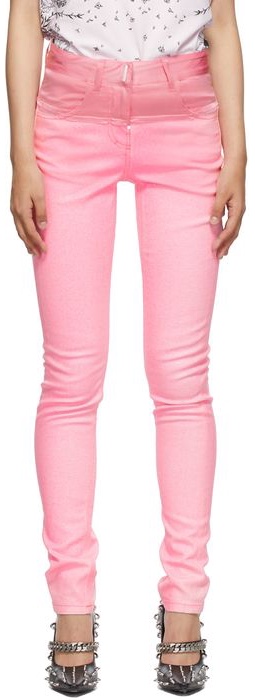 Givenchy Pink Stretch Coated Jeans