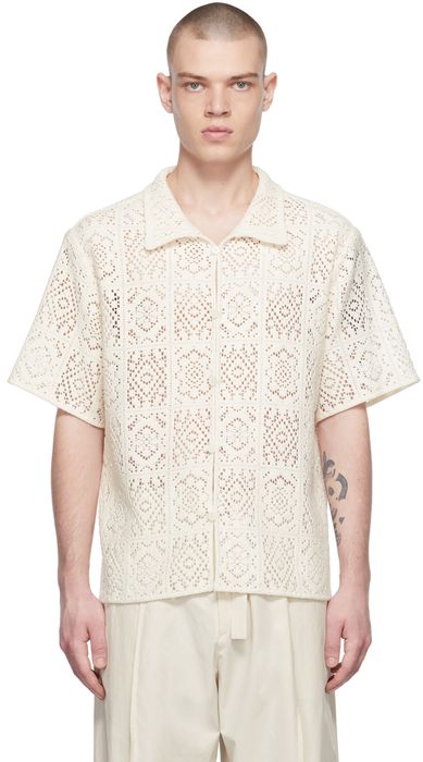 AMOMENTO Off-White Crochet Shirt