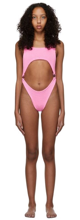 RIELLI SSENSE Exclusive Pink Lagos One-Piece Swimsuit
