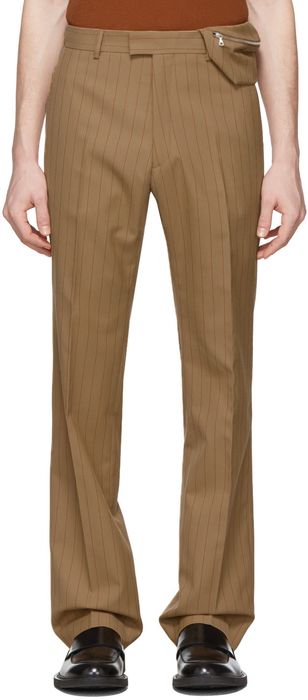 Dries Van Noten Brown & Red Pinstripe Trousers