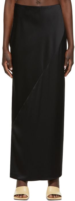 Paris Georgia SSENSE Exclusive Black Sateen Skirt