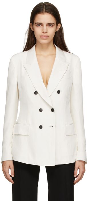 TOM FORD Off-White Twill Double-Breasted Blazer