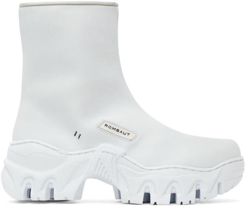 Rombaut White Future Leather Boccaccio II Lite Ankle Boots