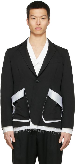 Sulvam Black & White Classic Short Blazer