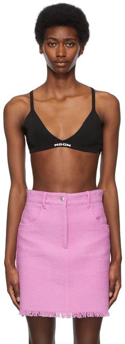 MSGM Black Knit Bra