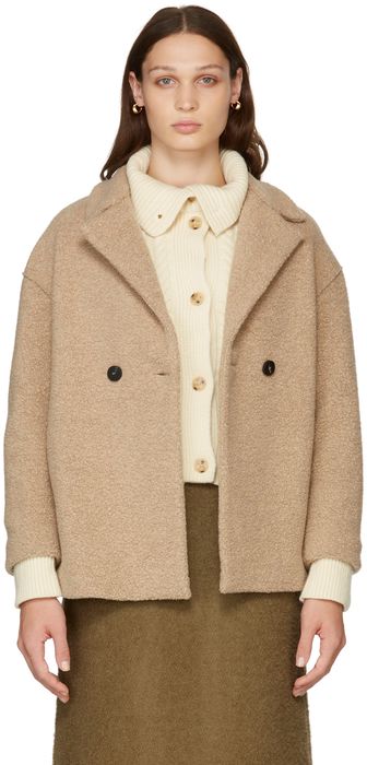Harris Wharf London Bouclé Dropped Shoulder Double-Breasted Jacket