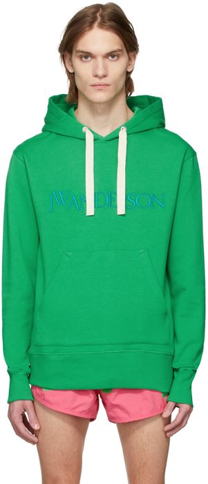 JW Anderson Green Embroidered Logo Hoodie