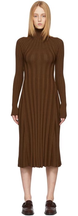 LVIR Brown Turtleneck Dress