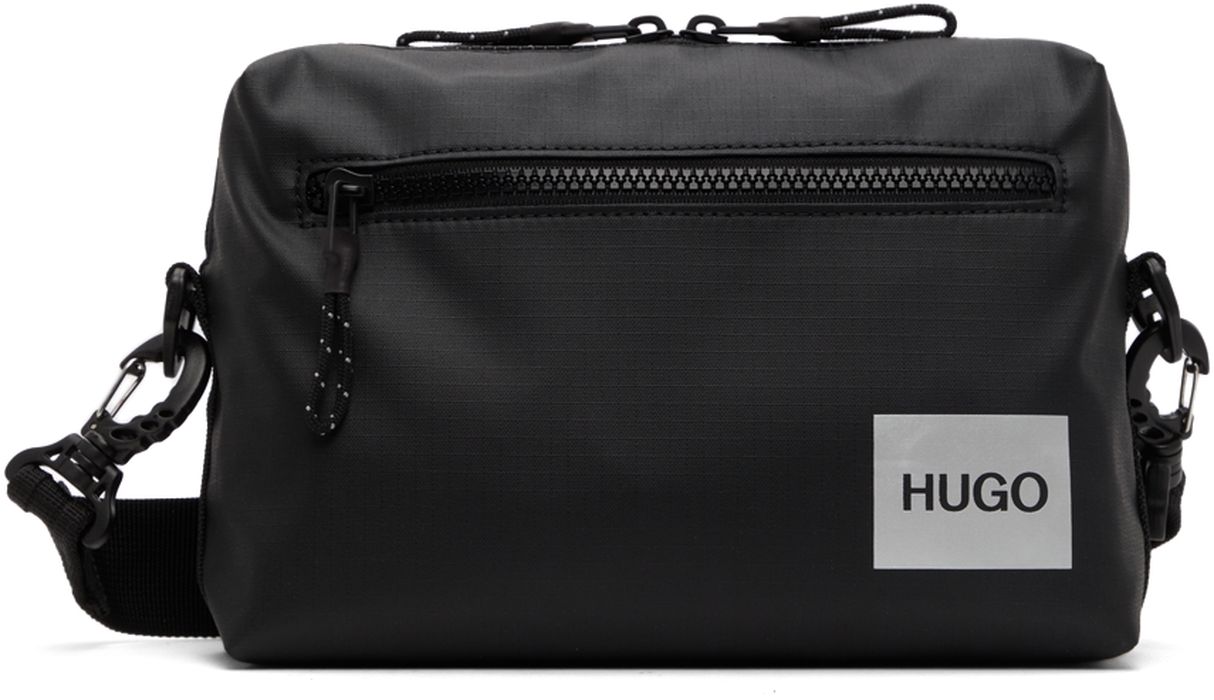 Hugo Black Ripstop Messenger Bag