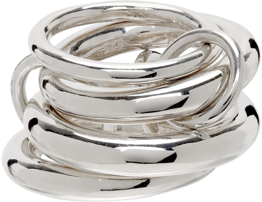 Spinelli Kilcollin Silver Aquarius Petite Four-Link Ring