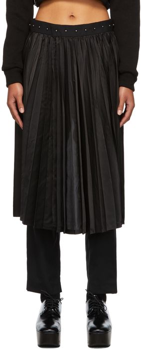 Noir Kei Ninomiya Tropical Wool Pleated Skirt Trousers